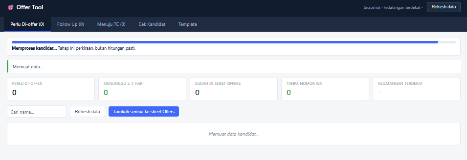 Offer Tool — Sistem Penawaran Kandidat Rekrutmen